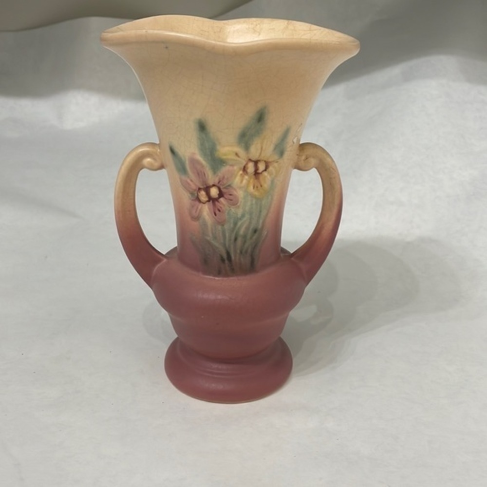 Vintage Hull Iris Pink and Peach Vase